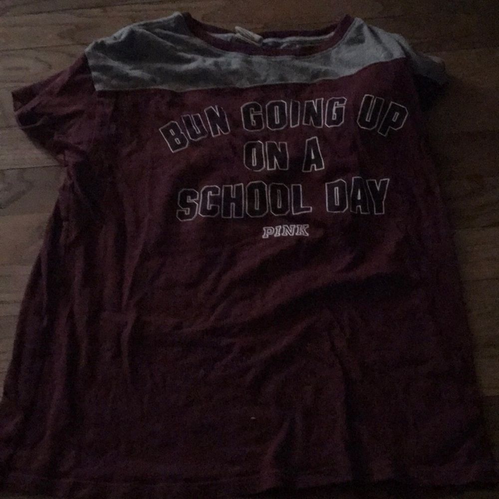 Bun going up on a school day T shirt from pink
